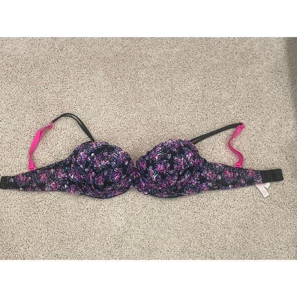 PINK Victoria’s Secret Floral‎ Lace Wired Push-up Bra 34D 34 D VS - Picture 5 of 9